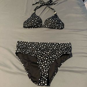 Worn once! Victoria’s Secret black white polka dots bikini set